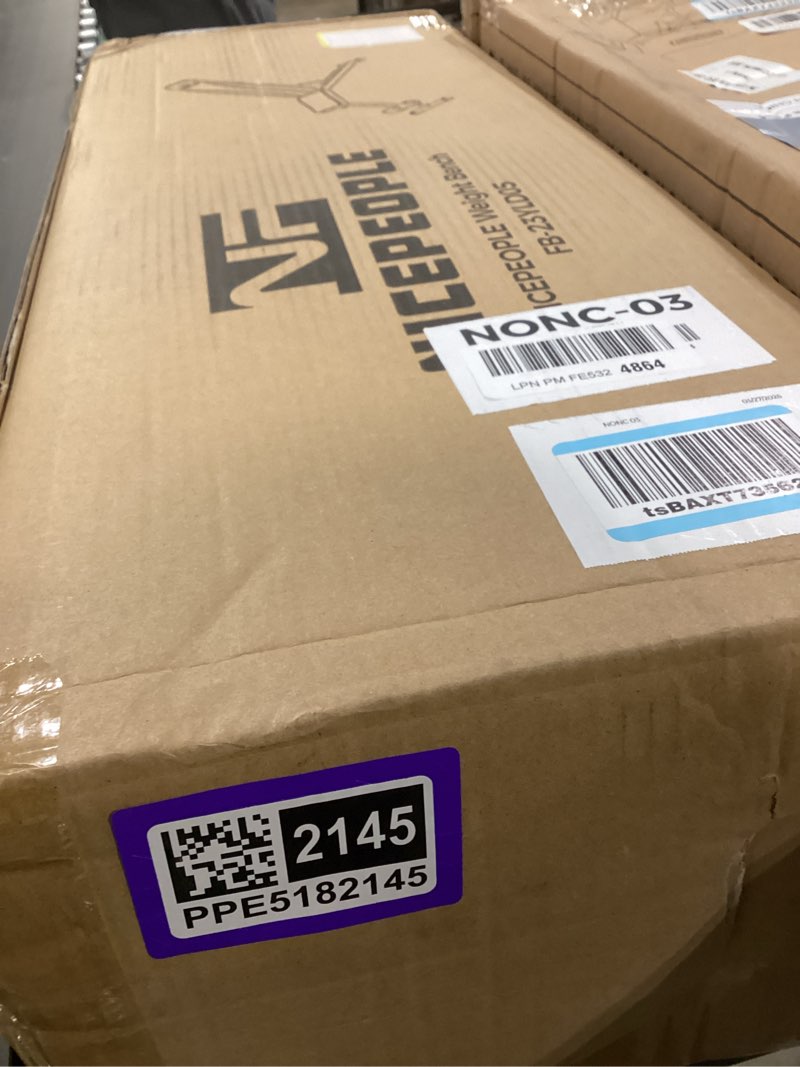 Condition photo showing New/Like New for nicepeople adjustable weight bench for home gym, 660lbs capacity workout bench with 8 backrests for chest shoulders arms, compact and foldable strength bench for small space apartment room