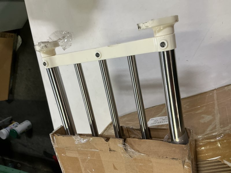 Condition photo showing As Is for Hershii Tension Shelf Expandable Rod Closet System Heavy Duty Clothes Hanger Adjustable DIY Storage Organizer Shoe Rack 60-100cm/23.62-39.37inches Ivory