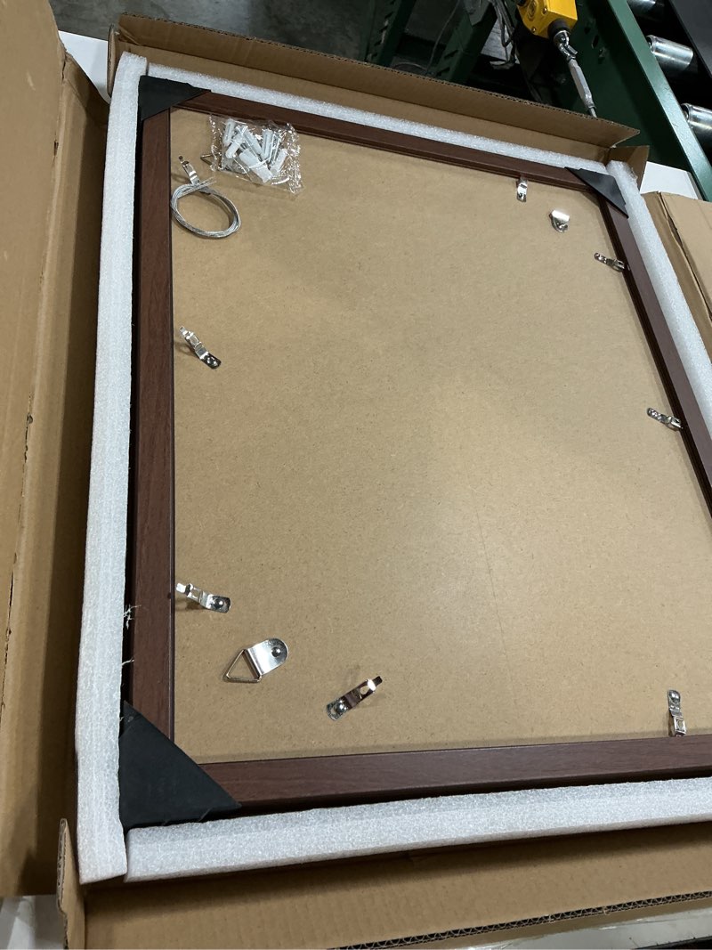 Condition photo showing Good Condition for 16x20 picture frame brown set of 3, display pictures 11x14 with mat or 16 x 20 without mat, poster frames 16x20 for wall hanging horizontal and vertical brown 16x20(3pk)