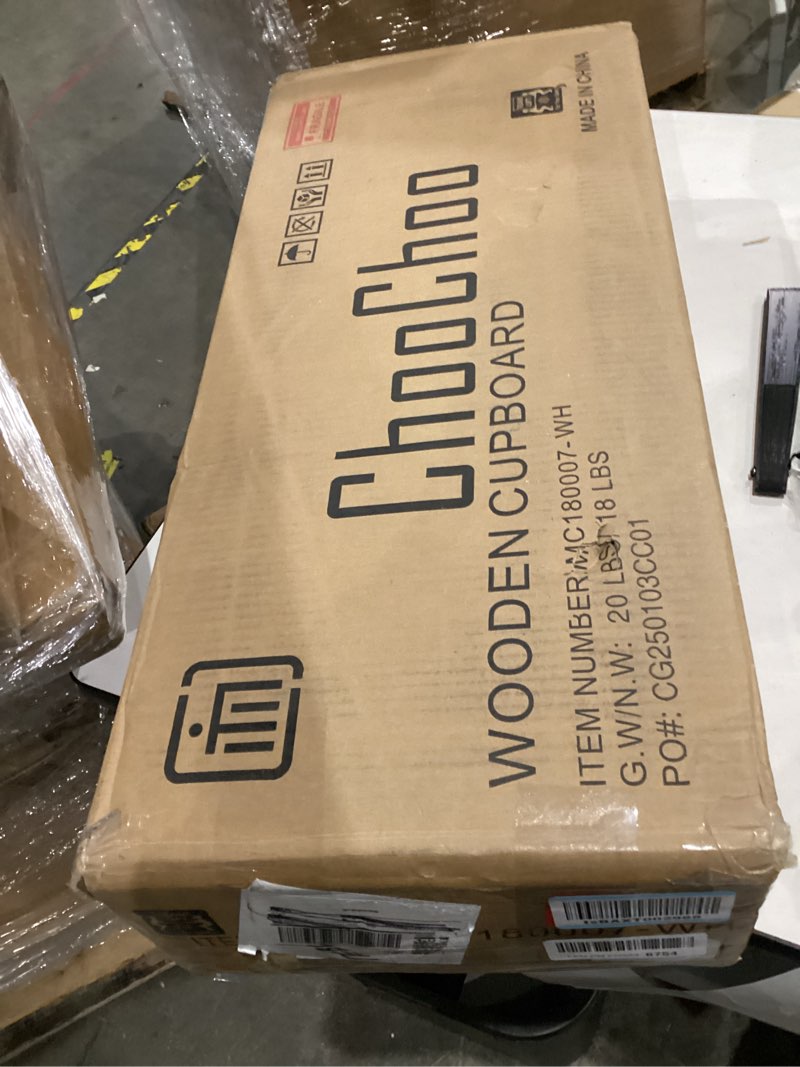 Condition photo showing New/Like New for ChooChoo Bathroom Wall Cabinet, Over The Toilet Space Saver Storage Cabinet, Medicine Cabinet with 2 Door and Adjustable Shelves, Cupboard White 8.8"D x 21.1"W x 24"H