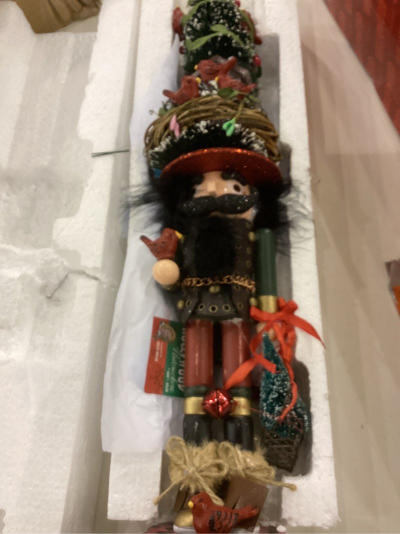 Condition photo showing Good Condition for Kurt Adler 19.5-Inch Hollywood Cardinal in Tree Hat Nutcracker