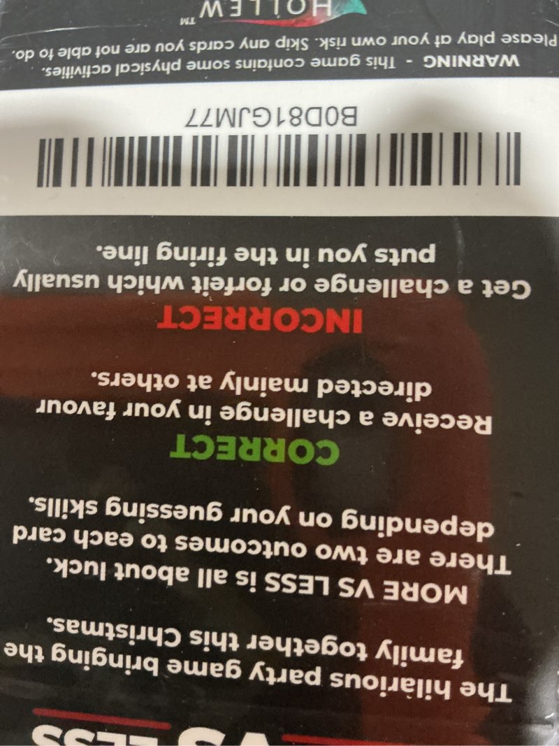 Condition photo showing Good Condition for Christmas Card Game More vs Less - Family Games | Christmas Stocking Filler Games | Xmas Gift Ideas, Secret Santa Gifts | Holiday Party Games | Cards Games for Adults Parties | Age 15+
