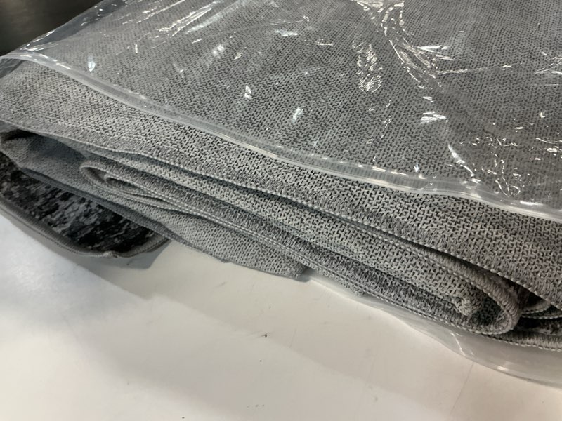Condition photo showing Good Condition for area rug living room rugs - 8x10 large soft indoor neutral modern abstract low pile washable rug carpet for bedroom dining room farmhouse home office - grey
