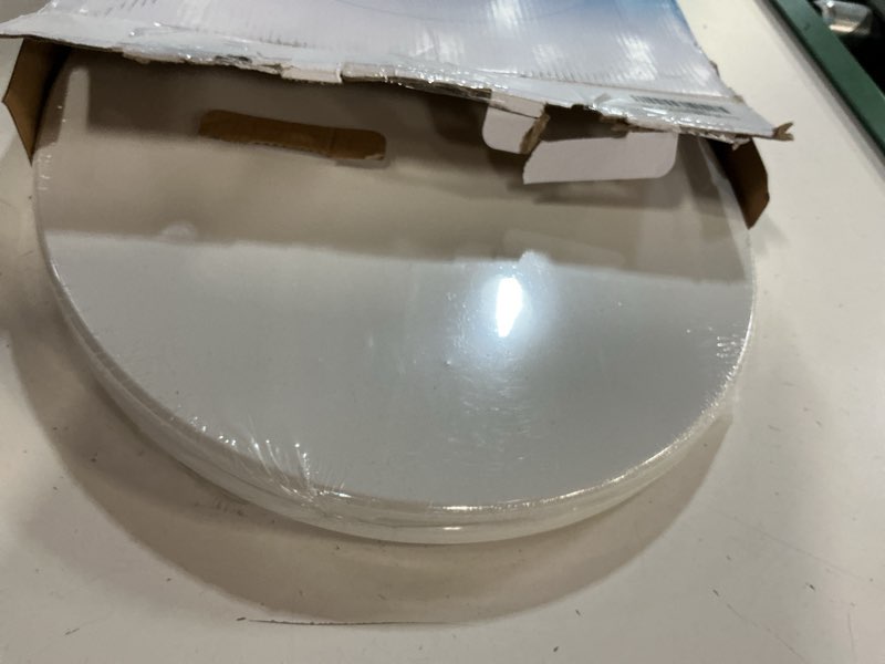 Condition photo showing New/Like New for round slow close toilet seat with toddler seat built in, potty training seat, easy to install and remove, never loosen, white