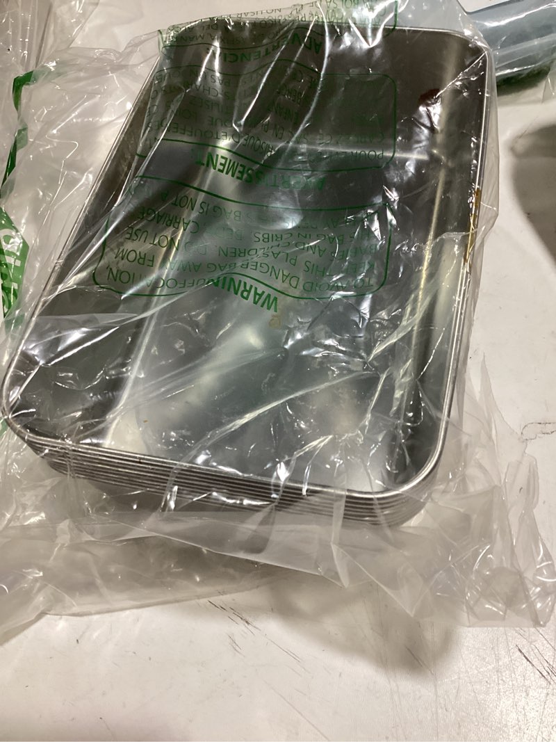 Condition photo showing As Is for akolafe 8 pack stainless steel loaf pan 9 x 5.9 inch banana bread pan for homemade bread loaf pans for baking bread tin sourdough bread baking pan metal sandwich loaf bread pans for meatloaf, cake