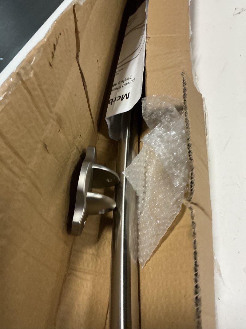 Condition photo showing New/Like New for curved shower curtain rod, adjustable 40-72 inches extra wide curved shower rods for bathroom, rust proof shower rod, stainless steel curved curtain rod for shower, bathtub, brushed nickel brushed nickel 40-72 inches