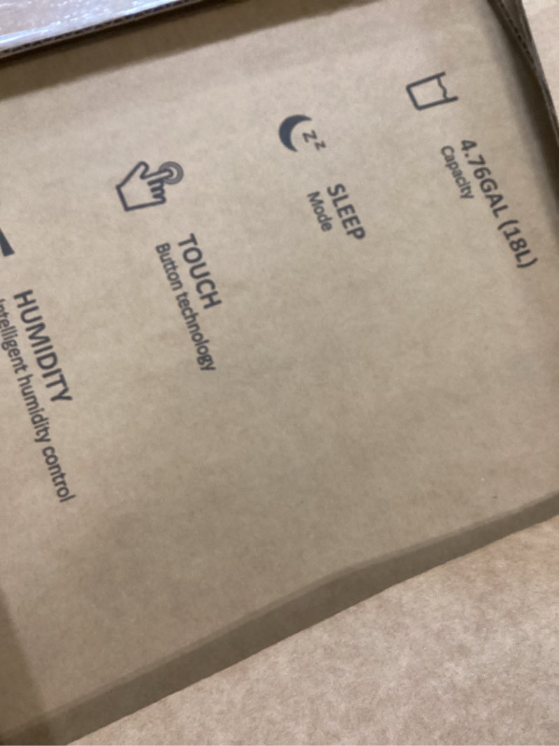 Condition photo showing As Is for FOHERE Humidifier Large Room 4.8Gal/18L, Quiet Whole House Humidifier for Home Plants Office Commercial 1500 sq.ft, Top Fill Ultrasonic Cool Mist Humidifiers with 4 Mist Mode, 5 Speeds, Remote, White