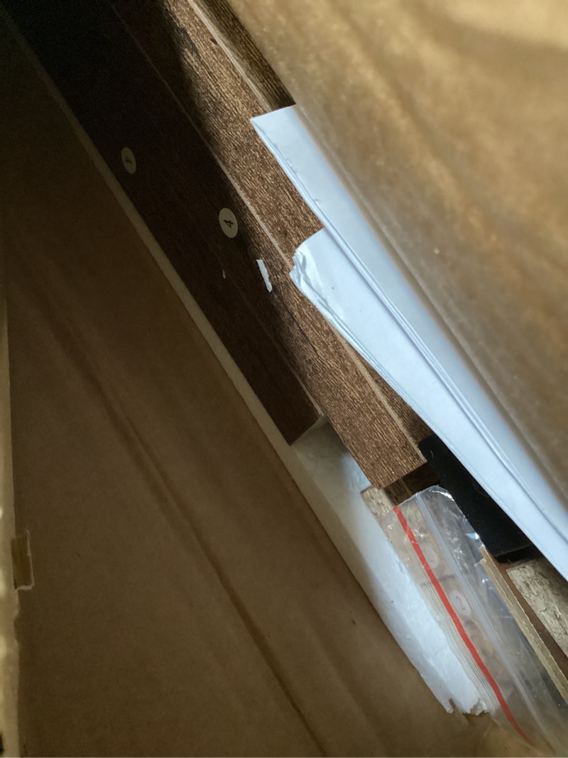 Condition photo showing Good Condition for ChooChoo Farmhouse End Table for Small Spaces, Narrow Side End Table with Storage Shelf, Rustic A-Design Nightstand Sofa Table for Living Room, Bedroom (Rustic Brown) 2 Pack Rustic Brown 2 Pack