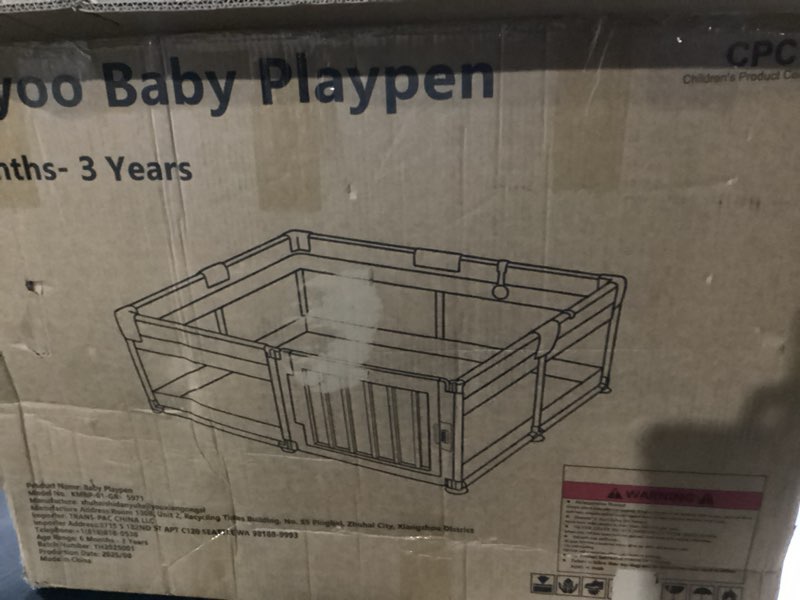 Condition photo showing New/Like New for 71" ×59" Baby Playpen with Gate, Large Baby Play Pen for Babies and Toddlers, Infant Fence Play Yard with Door for Living Room, Anti-Fall, Breathable Mesh