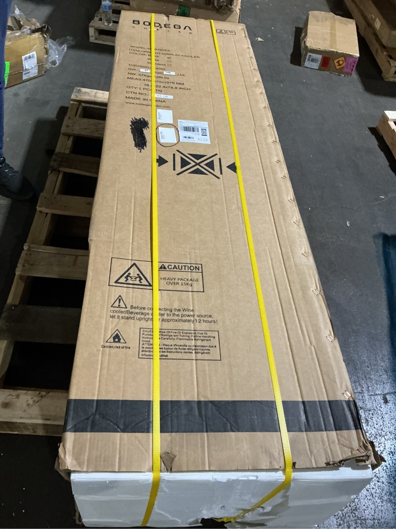 Condition photo showing Good Condition for BODEGACOOLER Commercial Merchandiser Refrigerator, Glass Door Commercial Beverage Refrigerator, Beverage Display Cooler with Soft LED Light and Adjustable Shelves, 5.7 Cu. Ft. Single Swing Door, Black 5.7 Cu. Ft 1 door Black