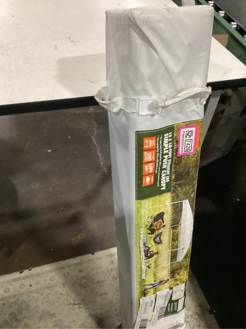 Condition photo showing New/Like New for ozark trail 10 ft x 10 ft straight leg instant pop-up canopy with simple push setup, white