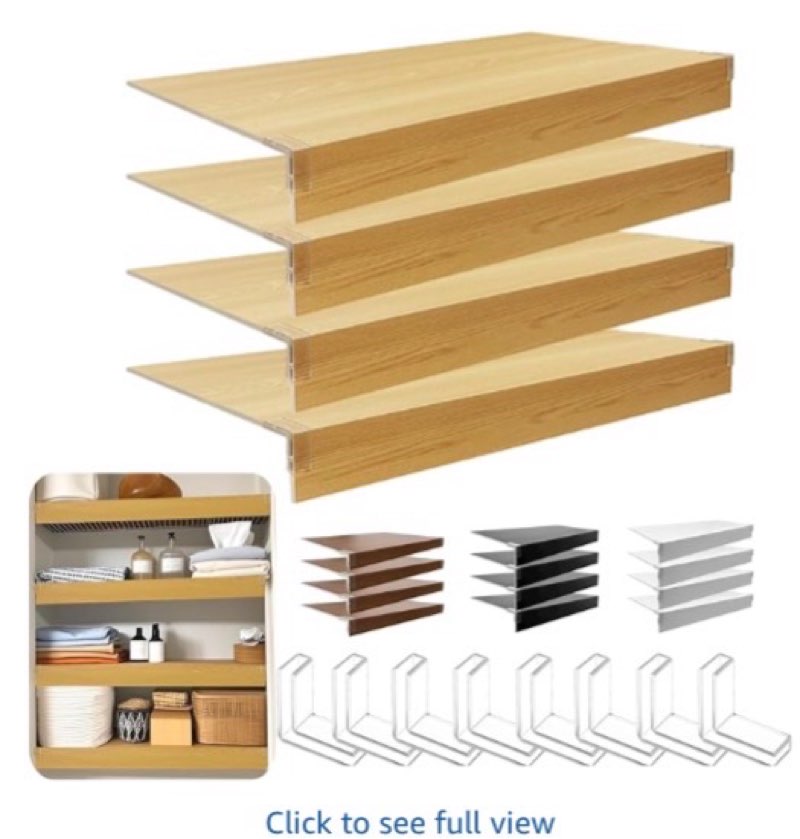 Wire Shelf Cover,KHASIM Wire Rack Covers for Pantry,PVC Wood-Look Faux Wood Shelf Liners,24x12 Inch,0.24 inch Thick for Home and Kitchen Organization