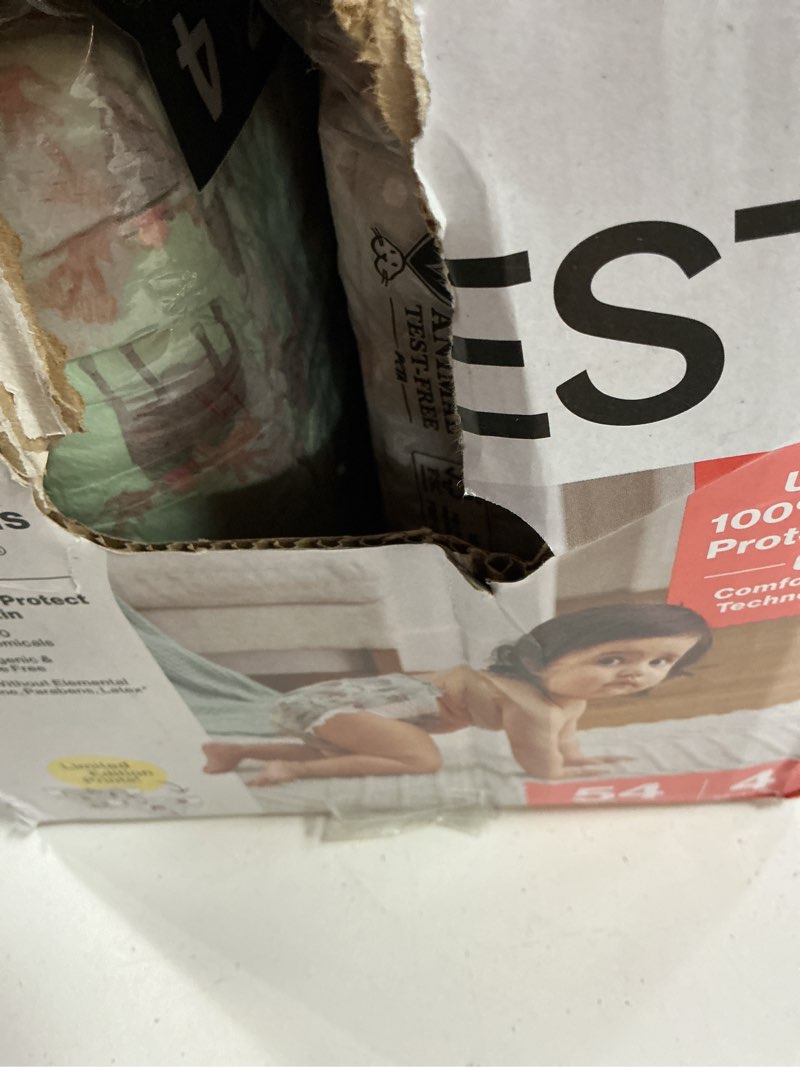 Condition photo showing New/Like New for the honest company clean conscious diapers for delicate skin | up to 100% leakproof | hypoallergenic, fragrance free | winter '25 limited edition prints | club box, size 4 (22-37 lbs), 54 count size 4 (54 count) adorably a-moosing + winterwear wags