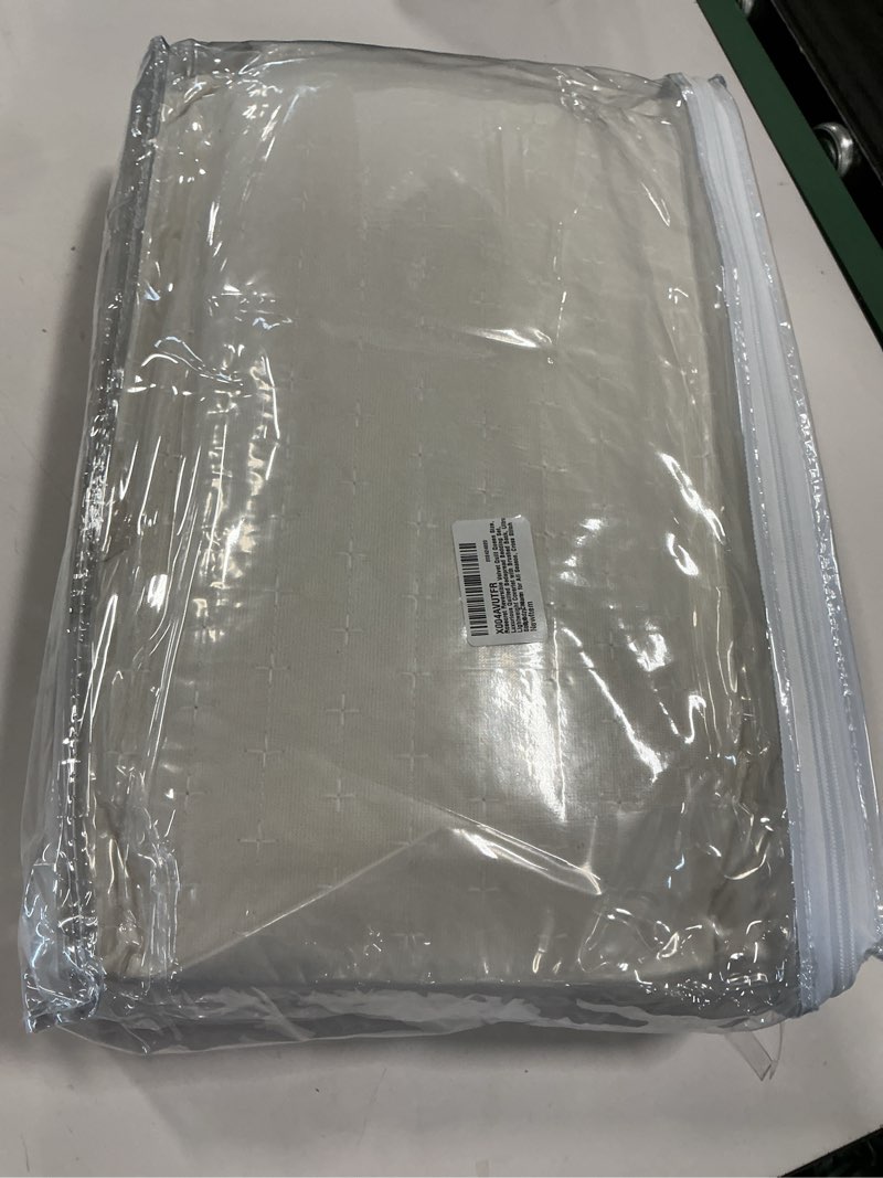 Condition photo showing New/Like New for Reversible Velvet Quilt Queen Size, Luxurious Quilted Bedspread Bedding Set, Lightweight Coverlet with Brushed Back, Ultra Soft Cozy Warm for All Season, Cross Stitch Striped, Cream Cross Stitch-cream Queen