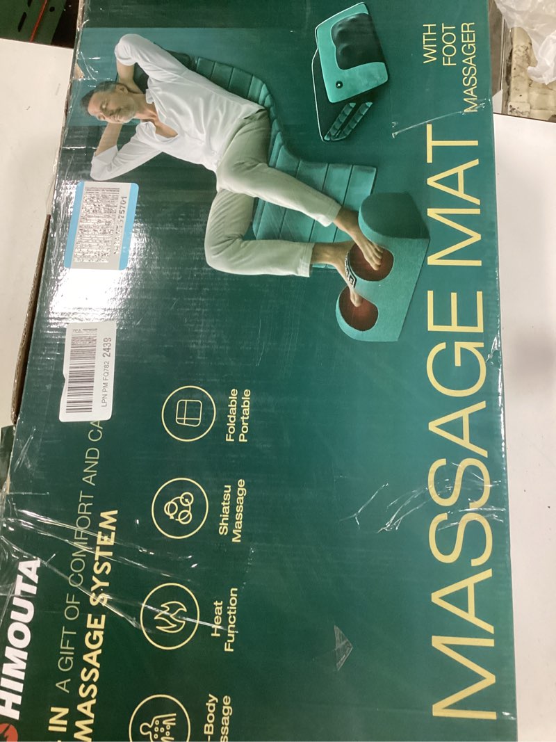 Condition photo showing New/Like New for full body massage mat with heat, detachable massager pad deep tissue pain relief,10 vibrating motors and 9 speed settings for relaxation at home or office standard - with foot massager