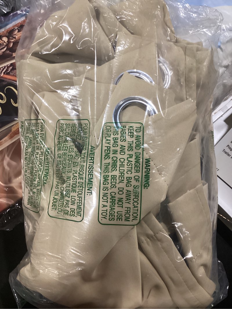 Condition photo showing Good Condition for nicetown living room completely shaded draperies, privacy protection & noise reducing ring top drapes, black lined insulated window treatment curtain panels(biscotti beige, 2 pieces, w52 x l84) biscotti beige 52"w x 84"l (pack of 2)