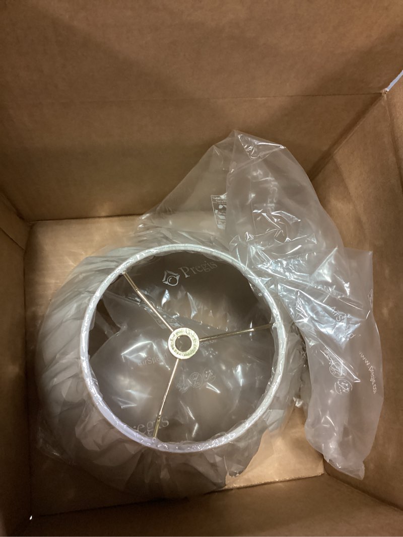 Condition photo showing New/Like New for Aspen Creative 32197A Transitional Empire Shape Spider Construction Lamp Shade in Frost, 6" Top x 12" Bottom x 9" Slant Height Ivory