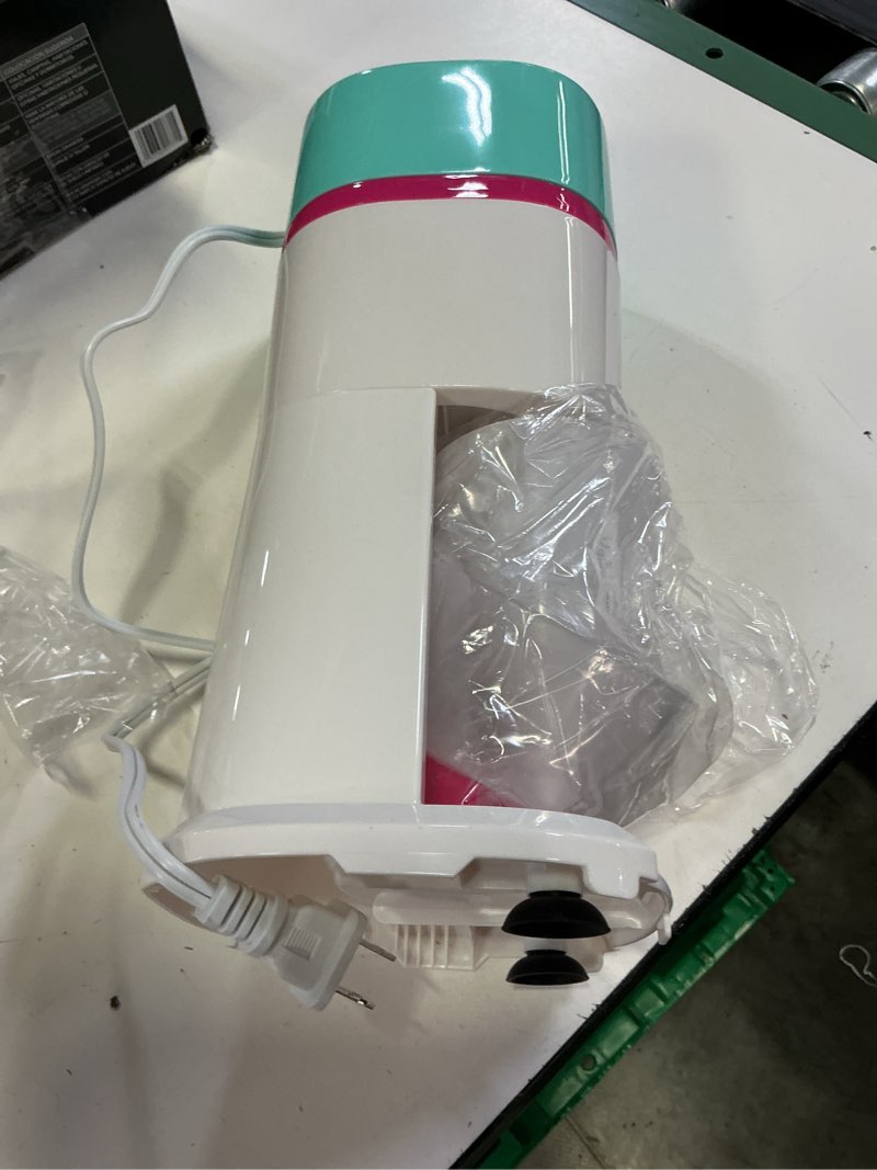 Condition photo showing Good Condition for nostalgia electric 80 watt ice shaver with ice mold & reusable cone, teal & white