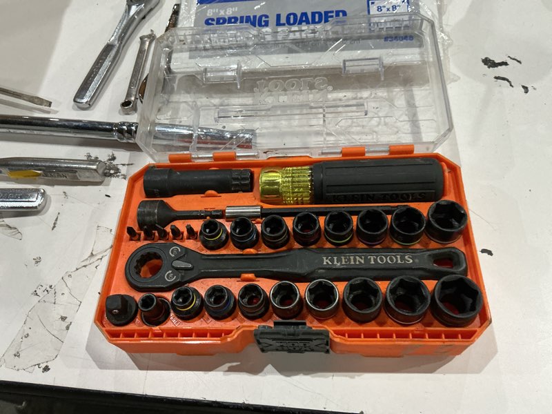 Condition photo showing As Is for klein tools 65400knect knect essential pass through impact socket set, sae and metric, 28 pc. 