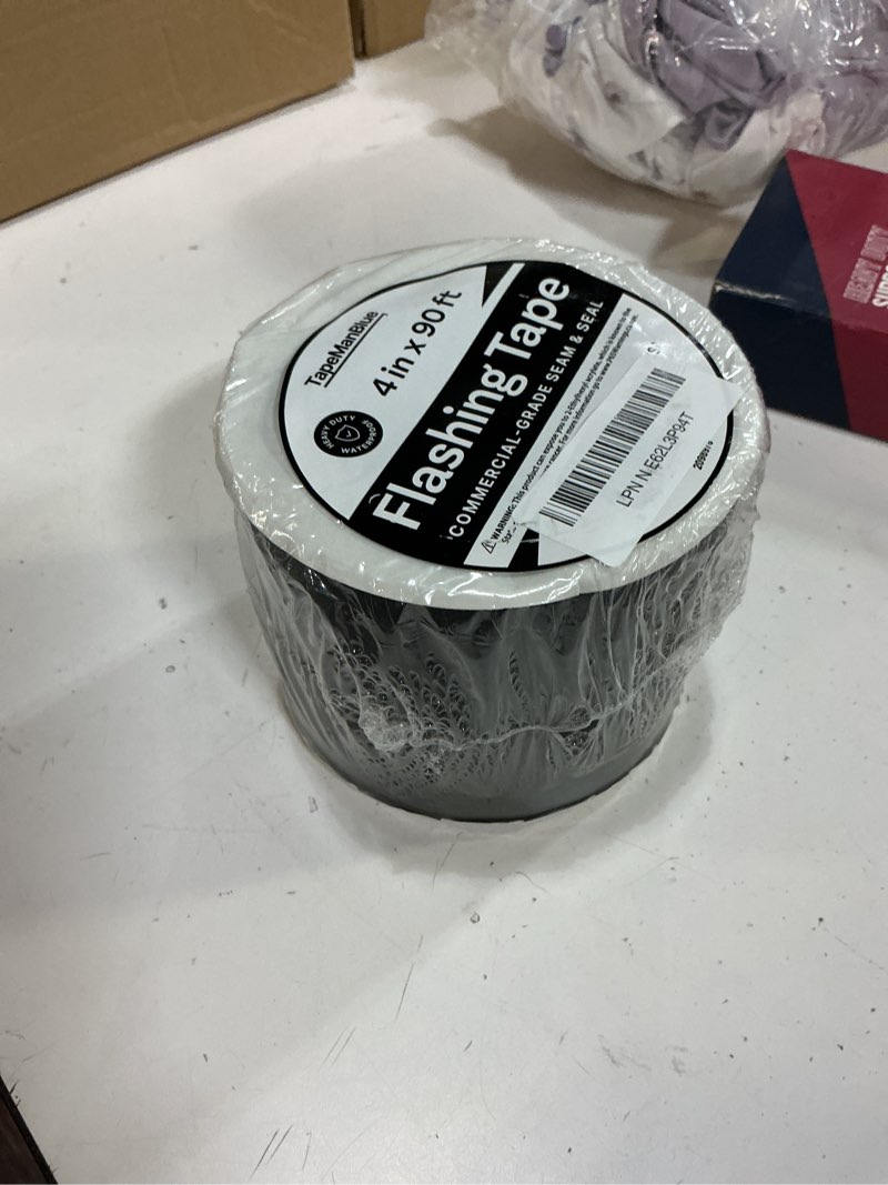 Condition photo showing New/Like New for flashing tape for windows and doors, 4 in x 90 ft roll, made in usa, black self-adhesive flashing tape waterproof, uv resistant, acrylic adhesive, great for sealing doors, windows, panel seams (1)