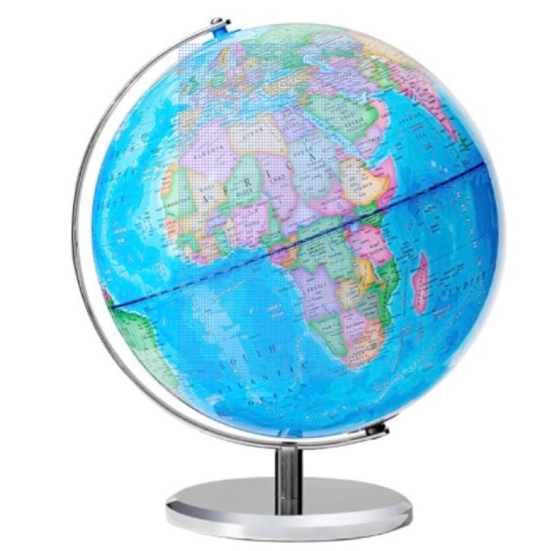 13" World Globe for Kids, Classroom Globe for Education & Decoration with Stable Heavy Metal Base, HD Waterproof Printed & Rewritable Surface