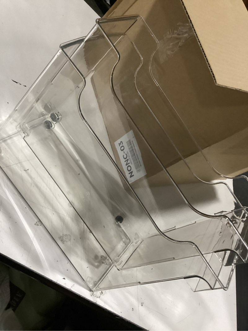 Condition photo showing Good Condition for similar to plastic storage bins, multifunctional clear pantry organizer bins space saving cabinet organizer for kitchen, freezer, closet, bathroom under sink storage