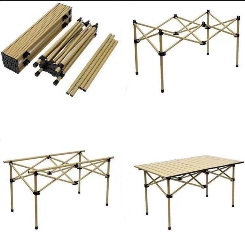 camping table folding table picnic table portable foldable camptable (kakhi yellow)