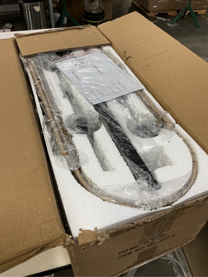 Condition photo showing Good Condition for 42” Hand Woven Rattan Pendant Light Linear Large Island Light Boho Chandelier for Dining Room Kitchen Island Living Room, UL Listed A-Rattan