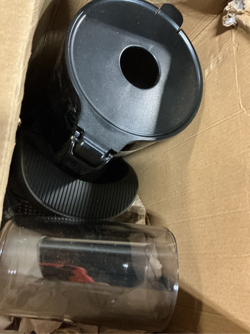 Condition photo showing As Is for canoly c16 cold press juicer, 6" extra wide feed chute, 3-in-1 strainers (juice & sorbet & nut milk), powerful ac brushless motor, self precut system, juicer machines with bpa-free (space gray)
