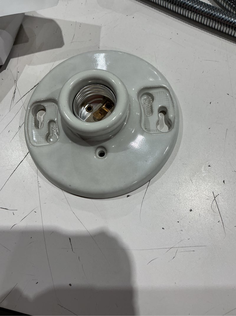 Condition photo showing Good Condition for eaton porcelain keyless ceiling socket, white