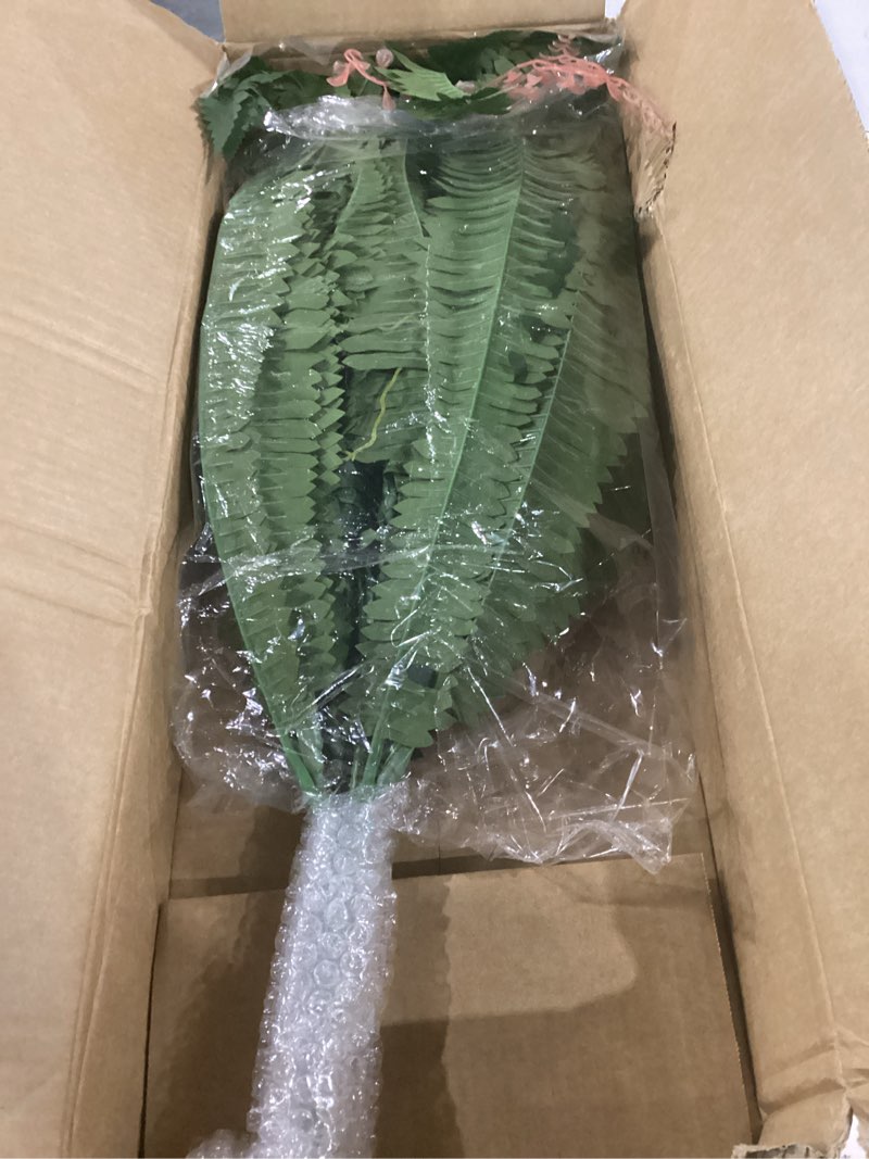 Condition photo showing As Is for 49" artificial boston fern bush with 98 fronds, large artificial ferns for outdoors, faux ferns artificial boston ferns for outdoor planter indoor home garden porch decor leaves 1