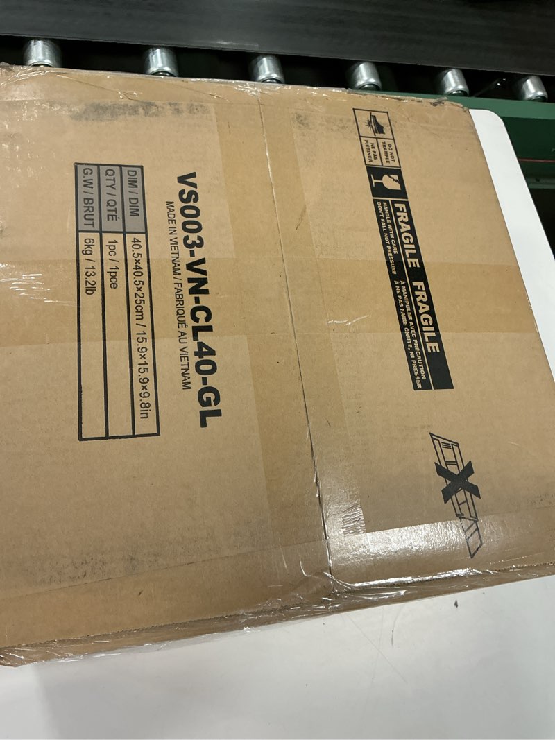 Condition photo showing New/Like New for GREENSTELL Vanity Stool Chair with Storage and Folding Back, 15.7" x 15.7" x 19.5" Faux Fur Soft Ottoman for Adults, 4 Metal Legs with Anti-Slip Feet, Furry Padded Seat for Makeup, Bedroom, Camel Camel 15.7"D x 15.7"W x 19.5"H