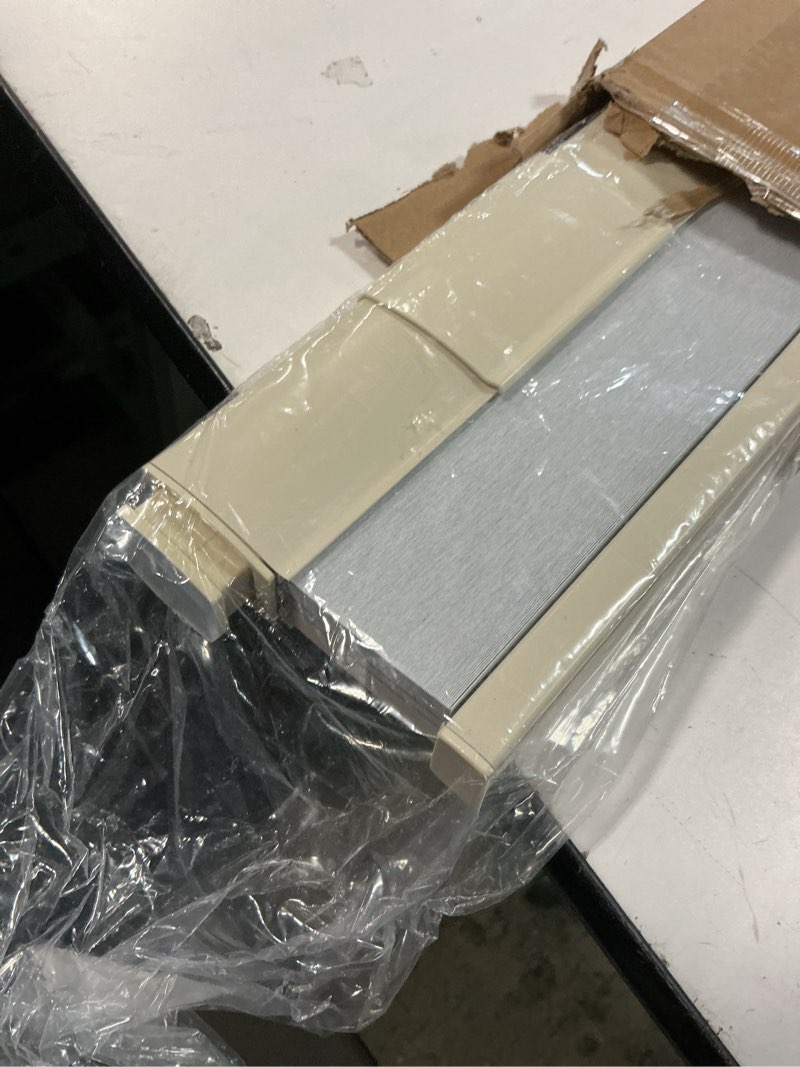 Condition photo showing As Is for no drill cellular shades for indoor windows, thermal insulating & noise reducing honeycomb blinds, free stop cordless light filtering shades, beige,35" w x 64" h 35"w x 64"h beige(light filtering)