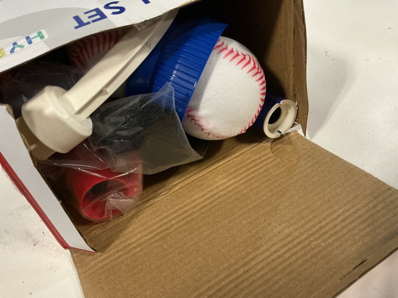Condition photo showing Good Condition for 4 in 1 T Ball Sets for Kids 3-5 with Toss and Catch Ball Set, Hanging Tee Stand with Auto Pitching Machine/ 2 Bats, Indoor Outdoor Toys Birthday Baseball Gifts for Toddler Boys Girls, Blue 4in1-blue