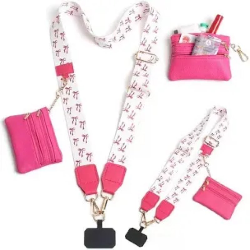 (Similar to stock photo) PAWxCLAW Clip and Go Strap for Phone with Wallet Crossbody – Adjustable Cellphone Lanyard for Women 