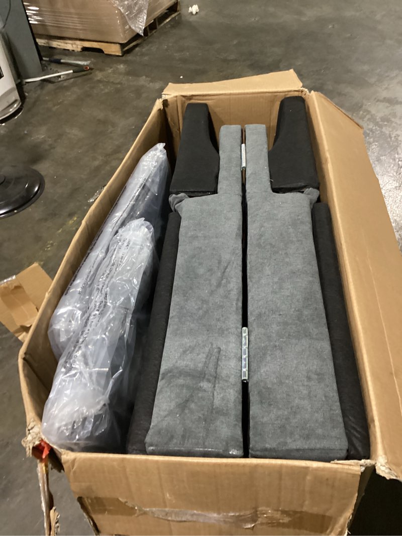 Condition photo showing As Is for mainstays 73" storage futon, charcoal
