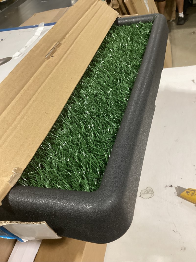 Condition photo showing Good Condition for portable drainage pet urinal,toilet,grass mat.,potty grass, urinal containing, toilet substitute,puppy turf,suitable size for most dogs,dogs cushions. 25 * 20 * 2 inches.