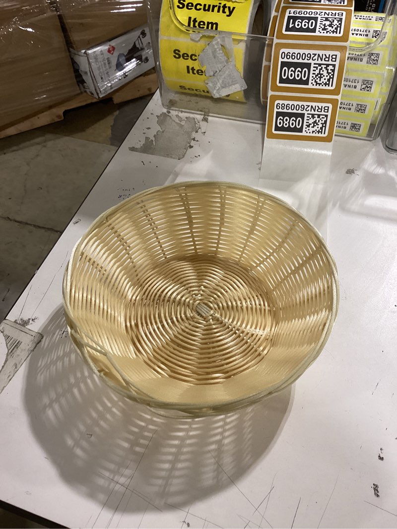 New Star Foodservice 7006940 Food Serving Baskets 9 x 2.75 inch Round, Hand Woven, Polypropylene, Set of 12, Natural Natural (Round) 9" x 2.75"