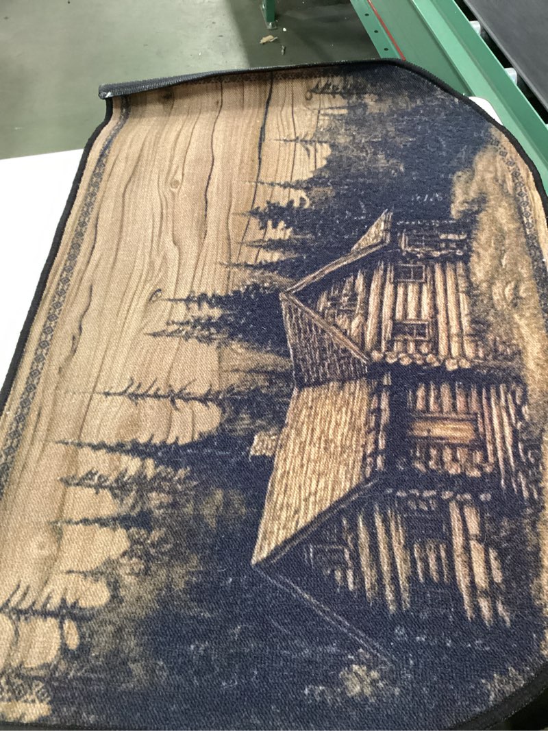 Condition photo showing Good Condition for Demissle Fireplace Hearth Rug Fireplace Mats Cabin Southwestern Fireproof Fire Resistant Rug for Wood Stove Floor for Kitchen Indoor Outdoor (Wood House,24 x 36 Inch) 2' x 3' (Rectangular) Wood House