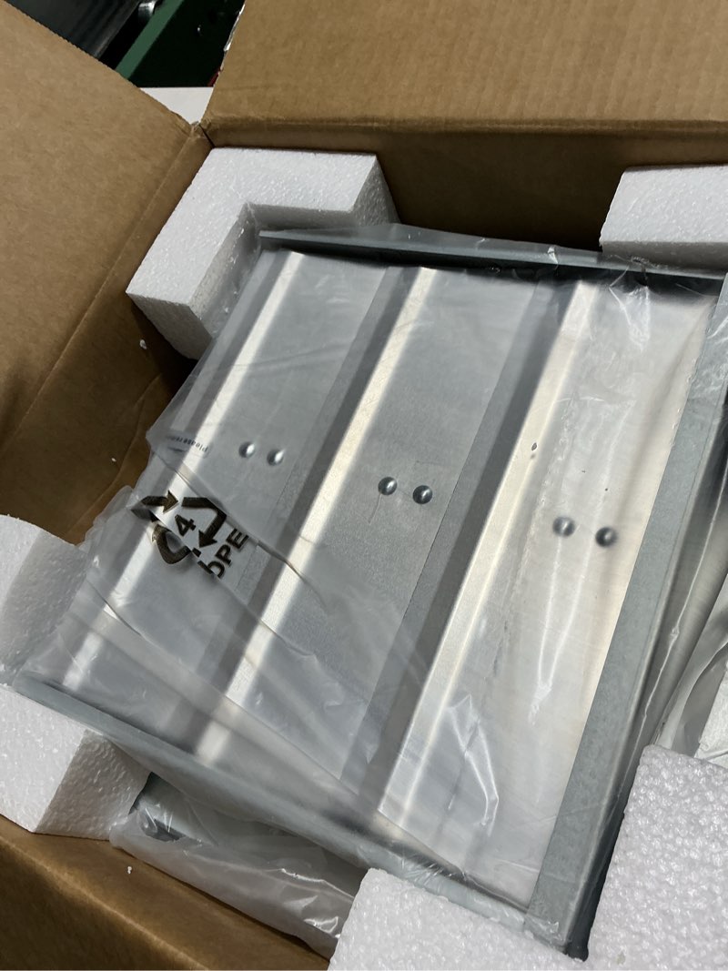 Condition photo showing Good Condition for VEVOR 10'' Shutter Exhaust Fan, High-speed 820 CFM, Aluminum Wall Mount Attic Fan with AC-motor, Ventilation and Cooling for Greenhouses, Garages, Sheds, Shops, FCC (No Power Plug Included) 10 Inch