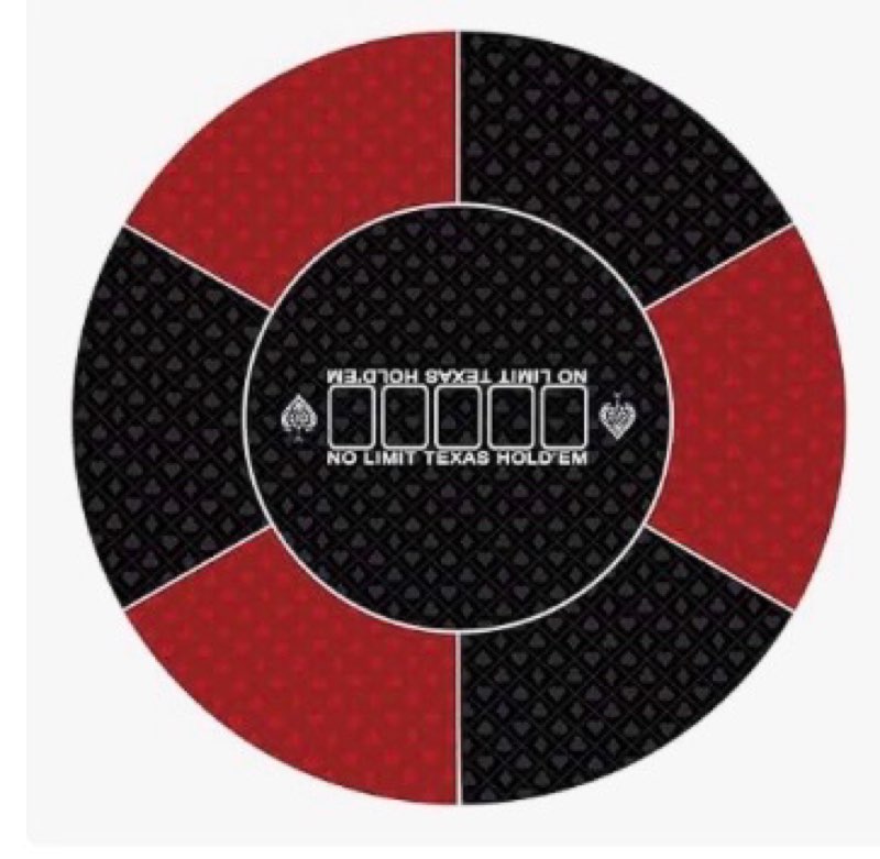 nuveti 24/31/47/55/63inch Round Poker Mat for Texas Holdem | Portable Poker Table Top with Art Deco Layout Print 6-8 Player Game Layout Mat to Play Cards, Poker Games, Blackjack, Casino