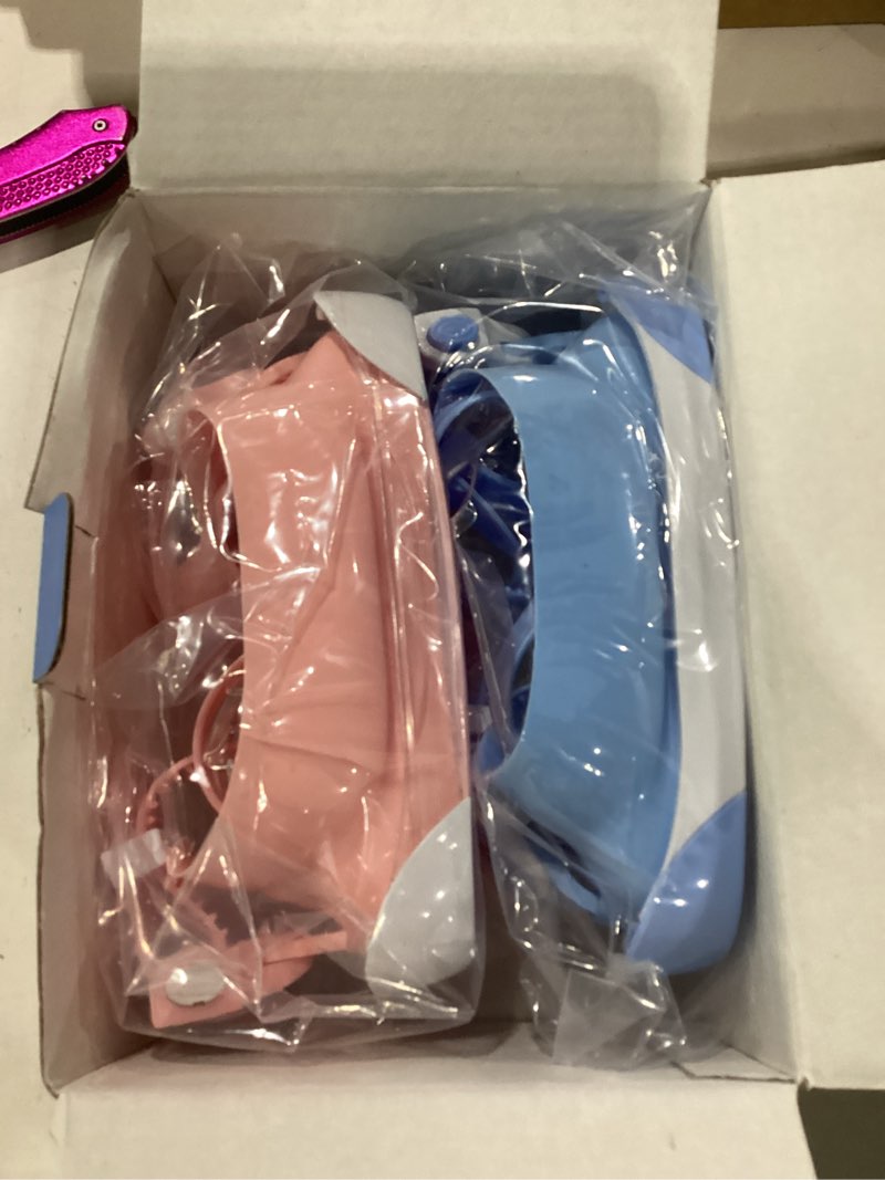 Condition photo showing Good Condition for kids swim mask 180° snorkel diving mask, anti-fog child swim goggles with nose cover no-leak swimming goggles anti-shattered lens for youth 4-15 pink+blue 2pcs