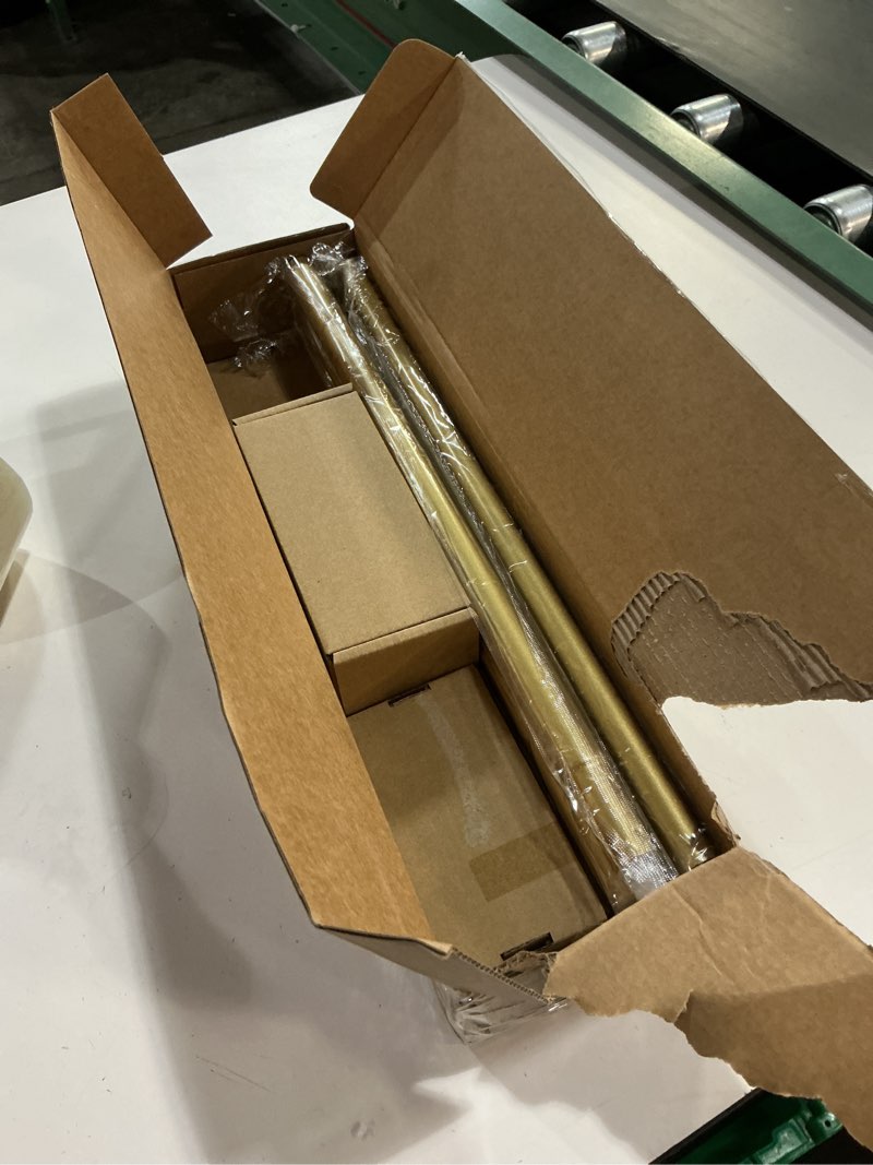 Condition photo showing New/Like New for tonial curtain rods for windows 48 to 84 inch(4 to 7 ft), telescoping splicing 3/4 single rods 32 to 86 inch decorative drapery rod with translucent diamond finial, luxury gold
