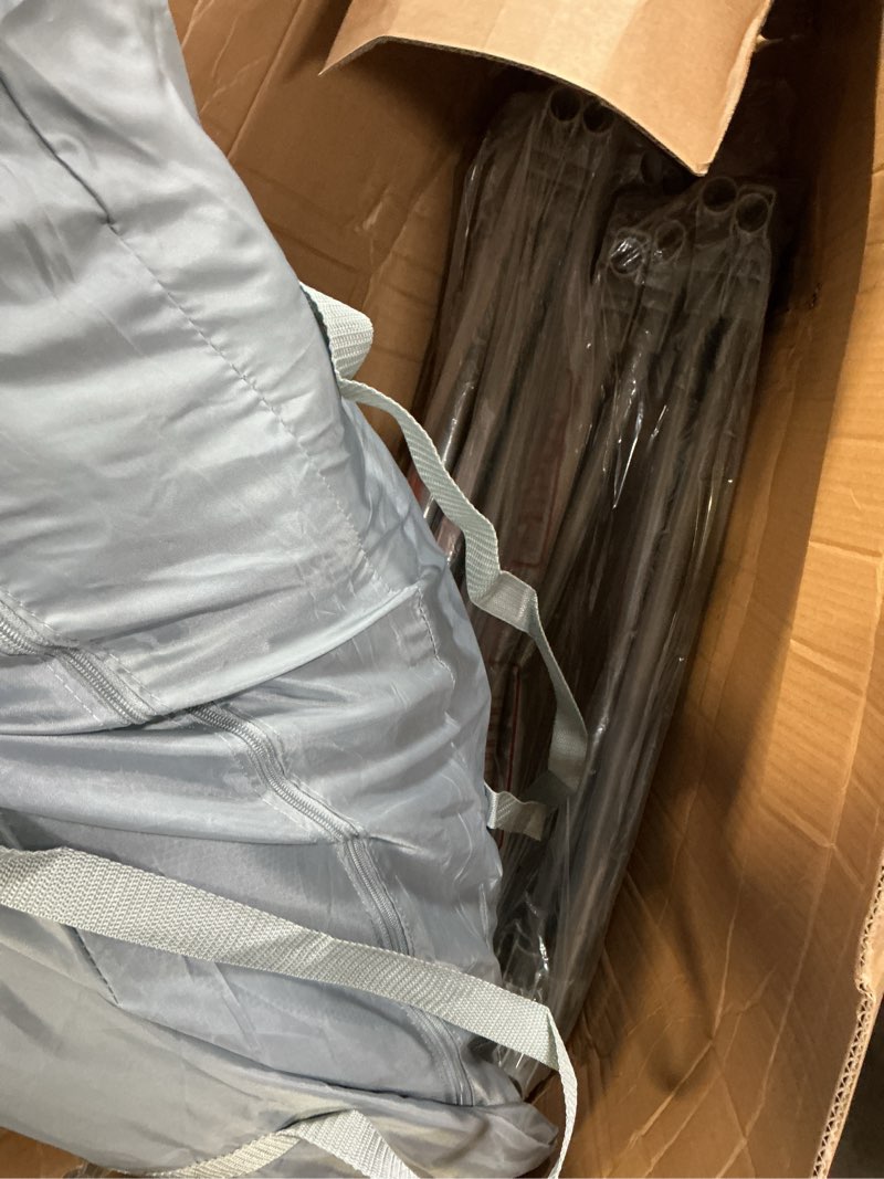 Condition photo showing As Is for Cholena 79"x59" Foldable Baby Playpen with Bottom – Play Yard for Contained Play Space, Indoor Safety Fence with Zipper Door?Light Grey? 59*79in Light Grey