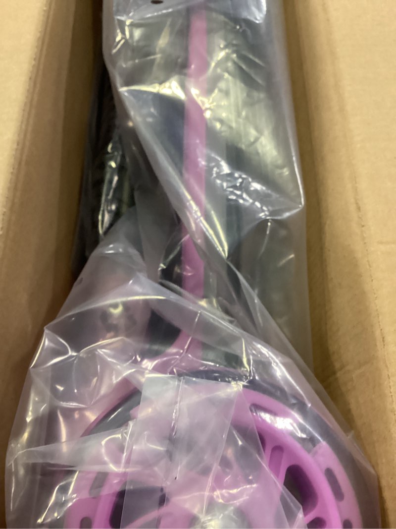 Condition photo showing Good Condition for ziffy 3-wheel light-up kids scooter, 4 adjustable height, stability - up to 110lbs, anti-slip wide deck ride with 20 dynamic led lights for boys and girls ages 3-5 years old, purple