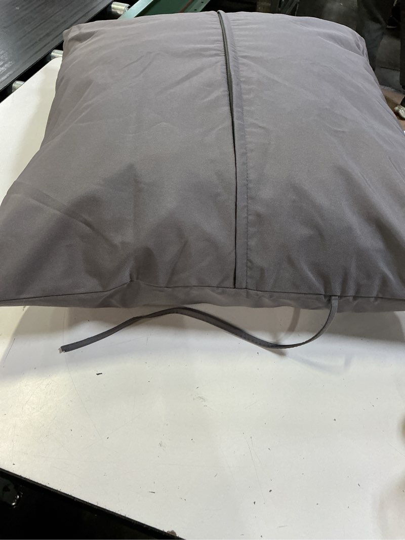 Condition photo showing As Is for (incomplete)comfortable garden cushion25x22.5 - grey - seat and backrest cushion with removable cover for outdoor chairs and sofas