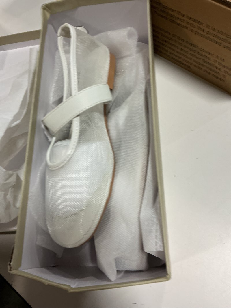 Condition photo showing Good Condition for Dsevht Mesh Ballet Flats Shoes for Women Slip On Ballerina Shoes Round Toe Comfortable Casual Work Dress Flats Shoes 6.5 Mesh White