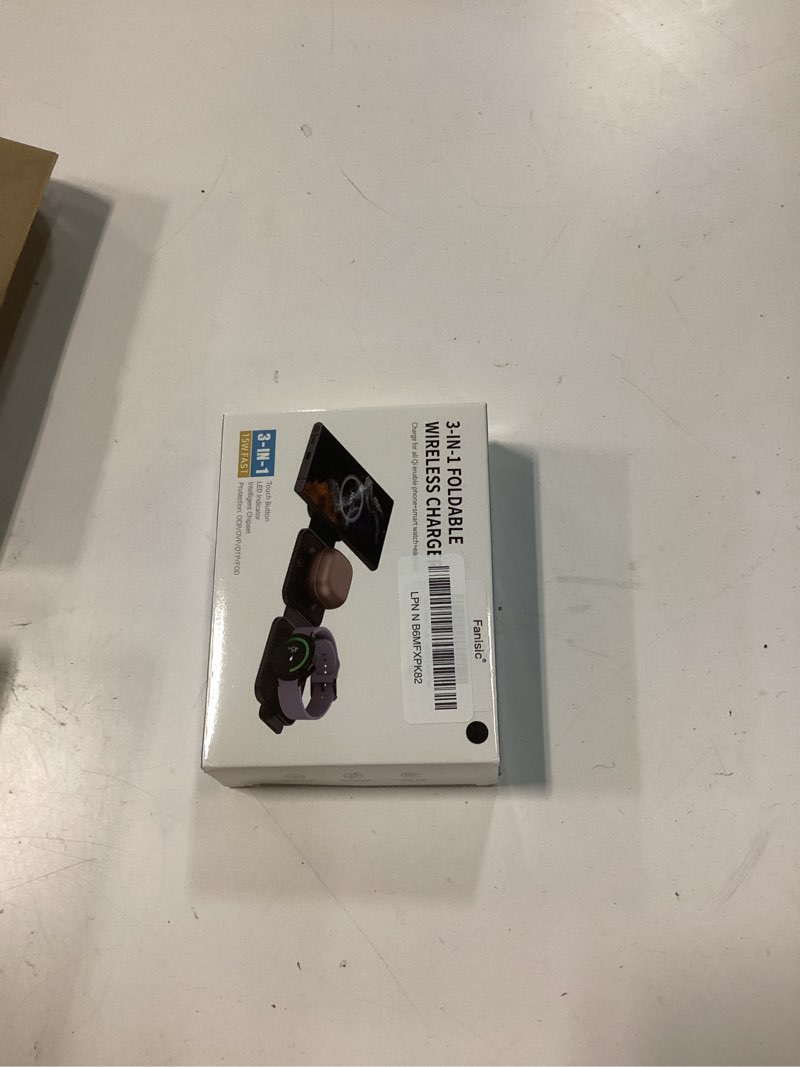 Condition photo showing New/Like New for travel charger for samsung multi devices, foldable 3 in 1 wireless charging station fast charging stand/pad compatible for samsung galaxy s25/s24/s23/note20 galaxywatch8/7/6 galaxy buds4 black