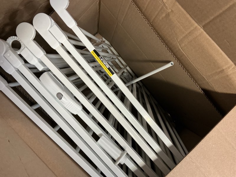 Condition photo showing As Is for Regalo SAFETY 194-Inch Super Wide Baby Gate & Play Yard, 2-in-1 Convertible Extra Wide Safety Barrier, Hardware Mounted for Toddlers & Pets, American Designed, American Owned, For Children 6-24 Months 50.5-192"W x 28"H White