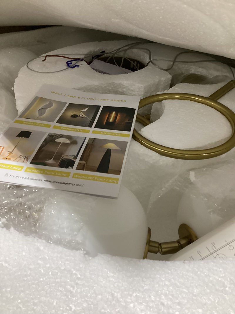 Condition photo showing Good Condition for postmodern pearl necklace glass ball chandelier-10 lights; milk white glass ball bubble chandelier lighting adjustable led for living room bedroom diningroom bar (warm white)